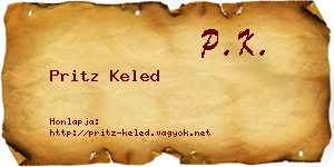 Pritz Keled névjegykártya